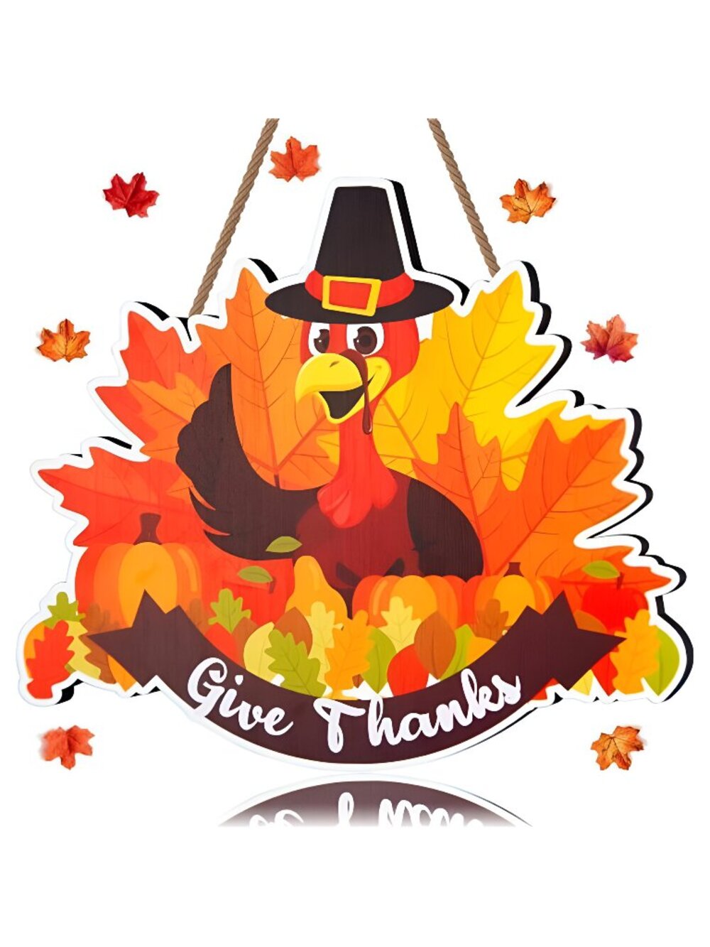 Thanksgiving Decorations for Front Door, Wooden Welcome Sign for Fall Decor
